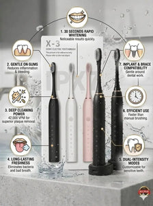 Ultrasonic Electric Toothbrush – USB Rechargeable Waterproof Toothbrush for Deep Cleaning & Daily Oral Care