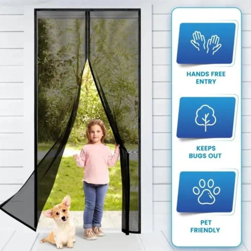Magnetic Screen Door Mesh Curtain – Automatic Closing Fly & Insect Protection Door