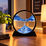 3D Moving Sand Art Frame – Blue Mountain Landscape Decorative Tabletop Art for Home & Office