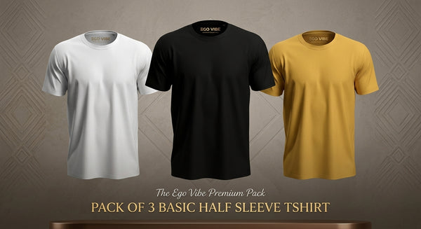 Pack of 3 Premium Plain T-Shirts for Men & Boys 👕