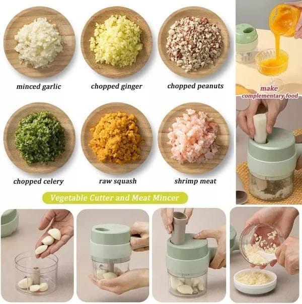 Multifunctional Electric Vegetable Chopper – Stainless Steel Blade Food Processor